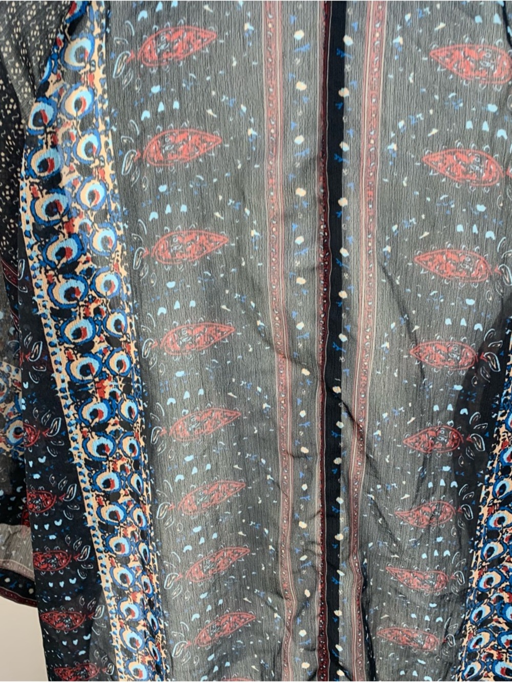 Soft Surroundings Sheer Embroidered Sequin Duster Kimono - Picture 11 of 11